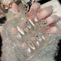 Medium Long Press On Nails, Handmade Luxury Ins Aesthetic False Nails.EP-0005